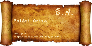 Balási Anita névjegykártya